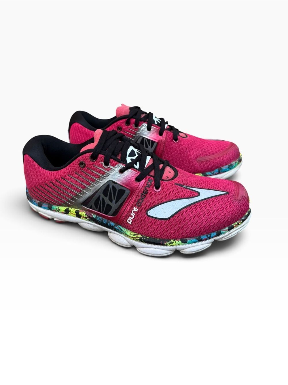 Brooks PureCadence 4 Women's Running Shoes Size 9.5 Bright Pink Black Neon - Picture 3 of 11